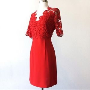 Lipstick red mini dress